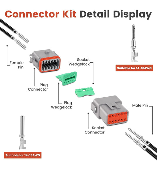 12 Pin Deutsch Connector - Stamped Pins