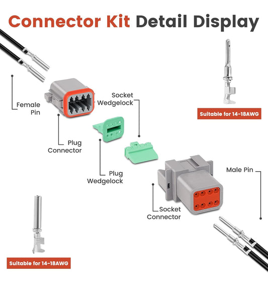 8 Pin Deutsch Connector - Stamped Pins